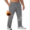 MAGCOMSEN Men's Thermal Sweat Pants with Pockets Winter Warm Fleece Lined Pants for Athletic Outdoor Hiking Medium Grey 40 view 1