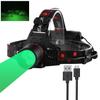 GRACETOP Green LED Headlamp Rechargeable, Greenlight Zoomable Green LED Flashlight, Hands-Free Headlight Torch Lamp for Hunting Hiking Camping Fishing Reading Running view 1