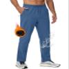 MAGCOMSEN Men's Fleece Lined Sweatpants Softshell Insulated Pants Winter Waterproof Pants Exercise Workout Sky Blue 32 view 1