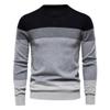 Gsywaipei Men's Stripe Slim Knitted Pullover Casual Basic Long Sleeve Male Knit Sweater Winter Color Block Knits Sweaters (Black,Medium) view 1