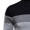 Gsywaipei Men's Stripe Slim Knitted Pullover Casual Basic Long Sleeve Male Knit Sweater Winter Color Block Knits Sweaters (Black,Medium) view 4