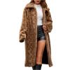 Rkwins Winter Coats for Women Long Faux Fur Cardigan Leopard Print Fuzzy Jacket Fleece Trench Coat Elegant Cardigan Coat view 1