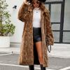Rkwins Winter Coats for Women Long Faux Fur Cardigan Leopard Print Fuzzy Jacket Fleece Trench Coat Elegant Cardigan Coat view 4