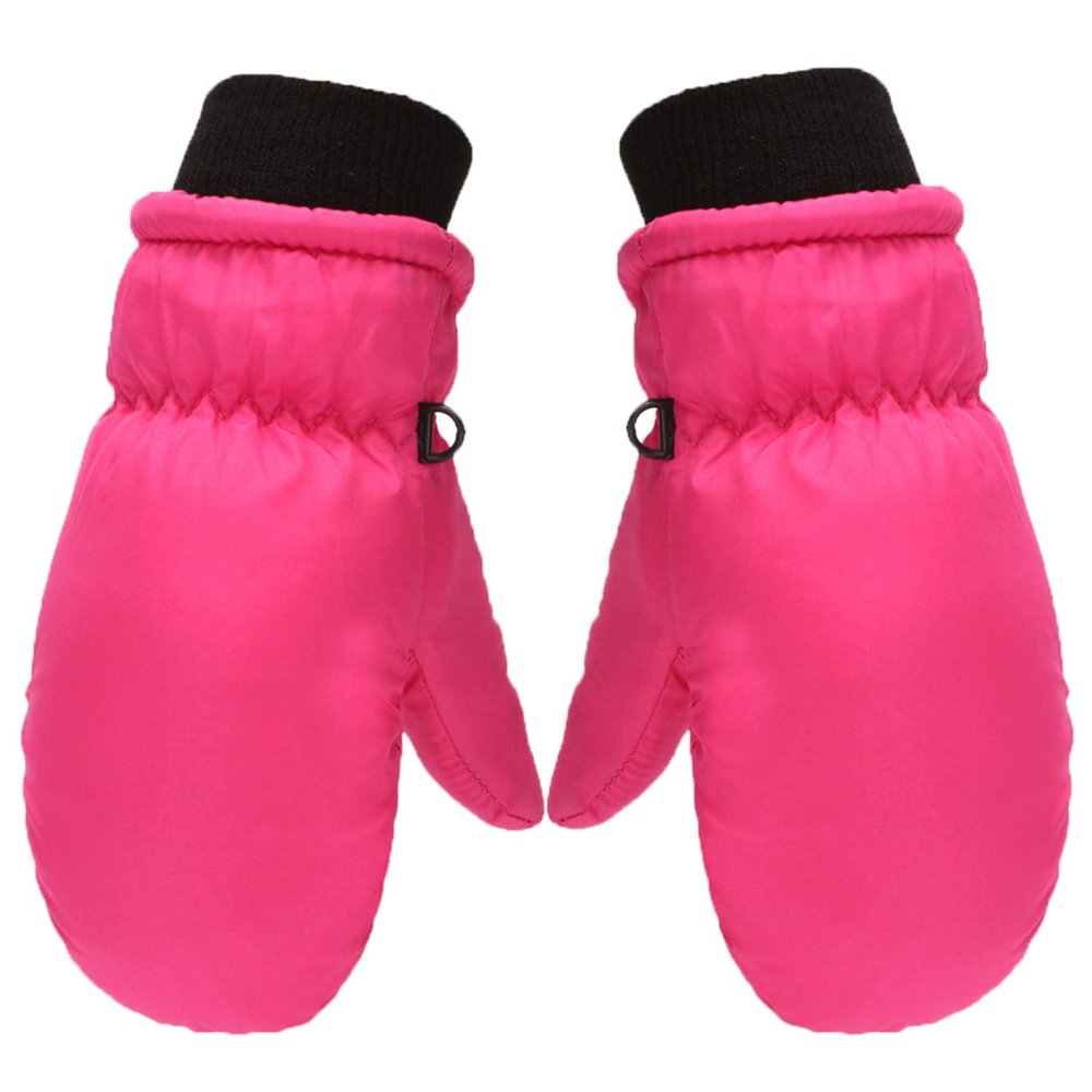 Baby Warm Gloves Kids Windproof Winter Snow Gloves Ski Gloves for Boy Girl Toddler Outdoor Warm Thicken Snowboard Gloves (Hot Pink, 2-5 Years)