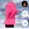 Baby Warm Gloves Kids Windproof Winter Snow Gloves Ski Gloves for Boy Girl Toddler Outdoor Warm Thicken Snowboard Gloves (Hot Pink, 2-5 Years) view 3