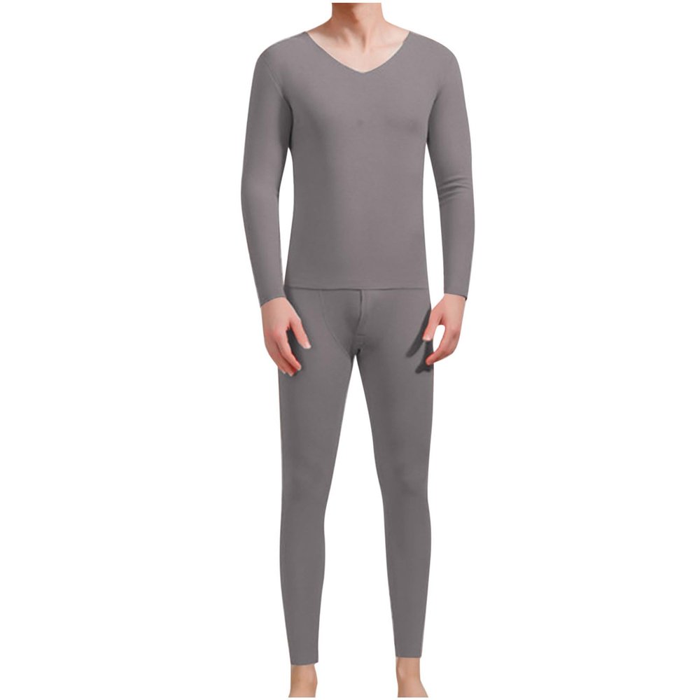 Cambkatl Men's Basic Thermal Underwear - Soft Fitted Winter Warm Long Johns - Base Layer Top and Bottom for Cold Weather