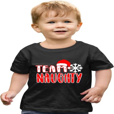 2T Black Toddler Team Naughty Funny Christmas Eve Morning Party Toddler T-Shirt