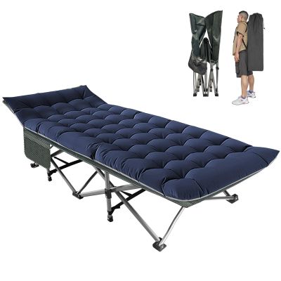 Big RED Camping Cot, Folding Camping Cots for Adults Sleeping 1200D Double Layer Oxford Portable Folding Outdoor Cots for Camping W/Soft Pad Carry Bag for Home Office Nap Beach Travel