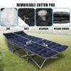 Big RED Camping Cot, Folding Camping Cots for Adults Sleeping 1200D Double Layer Oxford Portable Folding Outdoor Cots for Camping W/Soft Pad Carry Bag for Home Office Nap Beach Travel view 3