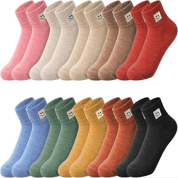 10 Pairs,Warm Fuzzy Crew Socks, Socks Elastic Ankle Length Cotton Socks Aesthetic Socks Cute Socks Lightweight Low Cut Socks for Women Girl
