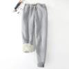 Mkdisnta Womens Sweatpants Fleece Sherpa Lined Sweatpants with Pocket Thermal Leggings Winter Warm Sherpa Lined Joggers Fleece Lined Joggers Women,Gray,2XL view 2