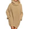 Akivide Women's Loose Turtle Neck Long Sweaters with 2 Pockets Casual Stretchy Solid Color Oversized Knit Sweater Fall Winter view 1