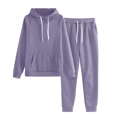 2 piece joggers sets for women Womens 2 Piece Outfits Lounge Hoodie Sweatsuit Sets Oversized Sweatshirt Baggy Fall Comfy Sweatpants with Pockets Purple
