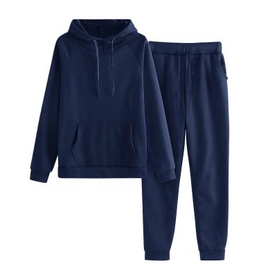 winter sets for women Womens 2 Piece Outfits Lounge Hoodie Sweatsuit Sets Oversized Sweatshirt Baggy Fall Comfy Sweatpants with Pockets Dark Blue
