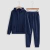 winter sets for women Womens 2 Piece Outfits Lounge Hoodie Sweatsuit Sets Oversized Sweatshirt Baggy Fall Comfy Sweatpants with Pockets Dark Blue view 2