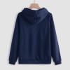 winter sets for women Womens 2 Piece Outfits Lounge Hoodie Sweatsuit Sets Oversized Sweatshirt Baggy Fall Comfy Sweatpants with Pockets Dark Blue view 3