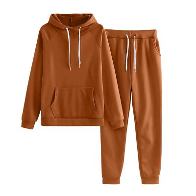 2 piece joggers sets for women Womens 2 Piece Outfits Lounge Hoodie Sweatsuit Sets Oversized Sweatshirt Baggy Fall Comfy Sweatpants with Pockets Coffee