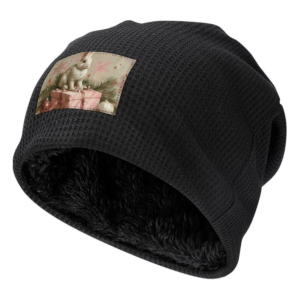 Beanie for Men Women Winter A White Rabbit Beanies Hat Soft Warm Knit Hats Beanie Cap Knit Beanies