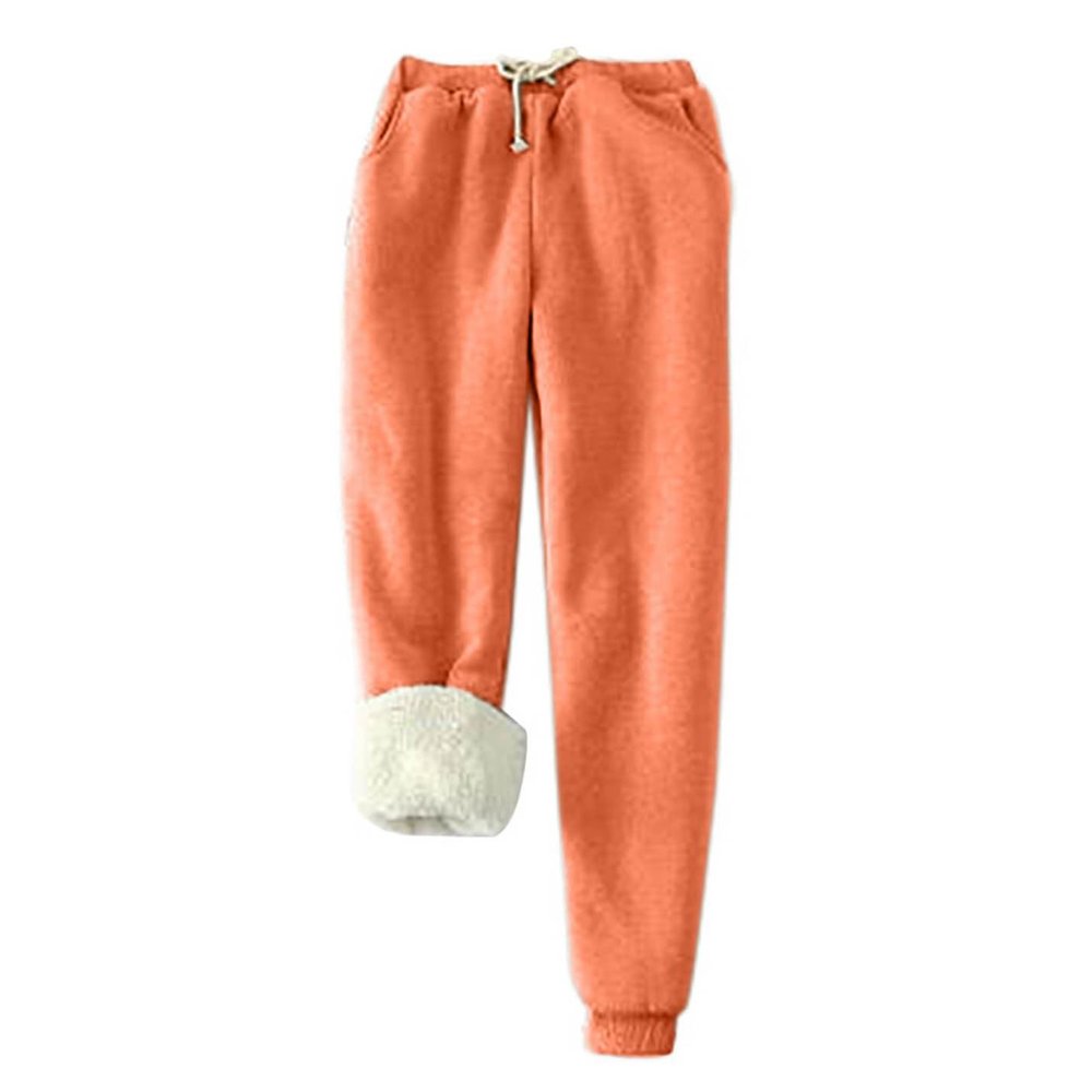 Mkdisnta Womens Sweatpants Fleece Sherpa Lined Sweatpants with Pocket Thermal Leggings Winter Warm Sherpa Lined Joggers Fleece Lined Joggers Women,Watermelon Red,5XL