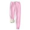 Mkdisnta Womens Sweatpants Fleece Sherpa Lined Sweatpants with Pocket Thermal Leggings Winter Warm Sherpa Lined Joggers Fleece Lined Joggers Women,Pink,2XL view 1