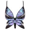 Hoohu Womens Indian Belly Dance Costumes Performance Outfits Butterfly Bandage Padded Bra Sequin Pearl Embroidery Tank Top view 1