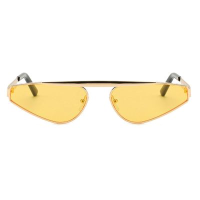 helena Small Cat Eye Sunglasses for Women Trendy Narrow Shades Y2K Style Triangular Shades Metal Outdoor UV400 (C3)