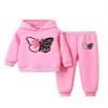 Lorilida Kids Boys Girls 2Pcs Sweatsuit Long Sleeve Butterfly Print Hoodie Sweatshirts with Sweatpants Sports Suit Pink 7-8 Years view 1