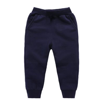 Toddler Baby Sweatpants Girls Boy's Cotton Pull On Jogger Pants Kids Solid Elastic Waist Slim Sport (Navy, 5-6 Years)