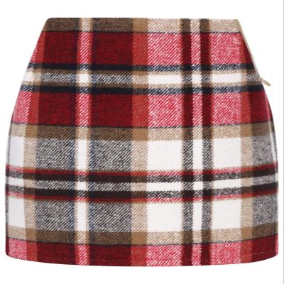 WIFFGO Womens Plaid Skirt 2026 Spring Dress Fall High Waisted Mini Wool Bodycon Pencil A line Dresses Outifts