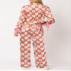KMBANGI Women Santa Bow Tie Pajama Set Christmas Long Sleeve Shirt Pants Christmas Tree Bow Pj Silky Satin Graphic 2Piece Holiday Sleepwear(Cute Tree Red,S) view 2