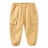 Boys Sweatpants Toddler Solid Cotton Elastic Waist Trousers Pull On Jogger Pants Casual Baby (Khaki, 18-24 Months)
