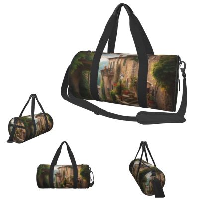 Gym Bags Small Italy Tuscan Duffel Bag Overnight Bag with Shoe Compartment Carryon Bag for Men Women