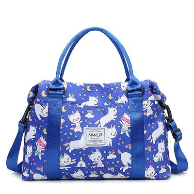 Travel Duffle Bag Weekender Overnight Bag Gym Tote with Dry and Wet Separated Pocket for Women Girls Shoulder Workout Duffel Bag Water Resistant (Rainbow Cats)