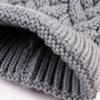 Ayuduots 2PCS Winter Parent-Child Hat, Pompom Knitted Hats for Baby and Mom, Faux Fur Balls Thicken Skull Cap Grey view 4