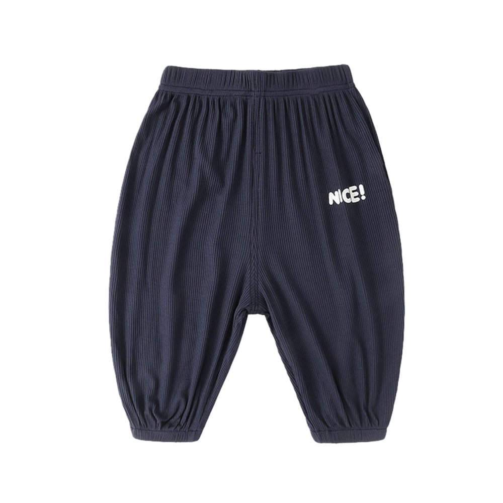 Toddler Kids Sweatpants Unisex Elastic Basic Harem Pants Baby Boys Girls Casual Cotton Loose (Dark Blue, 18-24 Months)