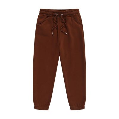 Baby Boy Pants Toddler Cotton Pull on Jogger Kids Drawstring Solid Elastic Sweatpants Boy Sweatpants (Coffee, 4-5 Years)