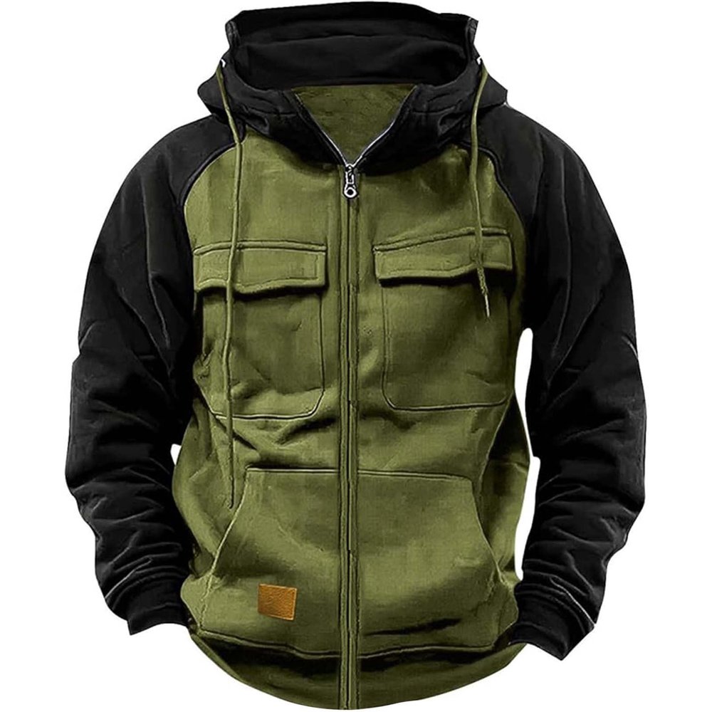 Jacket Mens, Sweatshirts For Men Winter Jacket Mens Men'S Hoodie Full Zip Up Sweatshirt With Pockets Durable Comfortable Outdoor Jackets Army Green Xl