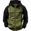 Jacket Mens, Sweatshirts For Men Winter Jacket Mens Men'S Hoodie Full Zip Up Sweatshirt With Pockets Durable Comfortable Outdoor Jackets Army Green Xl view 1