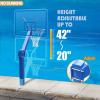 Katop Swimming Pool Basketball Hoop Set with Standard 18'' Rim, Made in Aluminium Alloy, 3 Balls and Pump, Adjustable Height, Detachable, Blue Style view 4