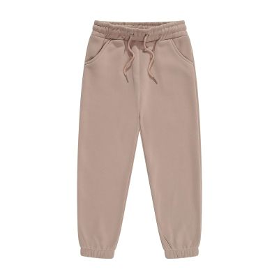 Baby Boy Pants Toddler Cotton Pull on Jogger Kids Drawstring Solid Elastic Sweatpants Boy Sweatpants (Beige, 4-5 Years)