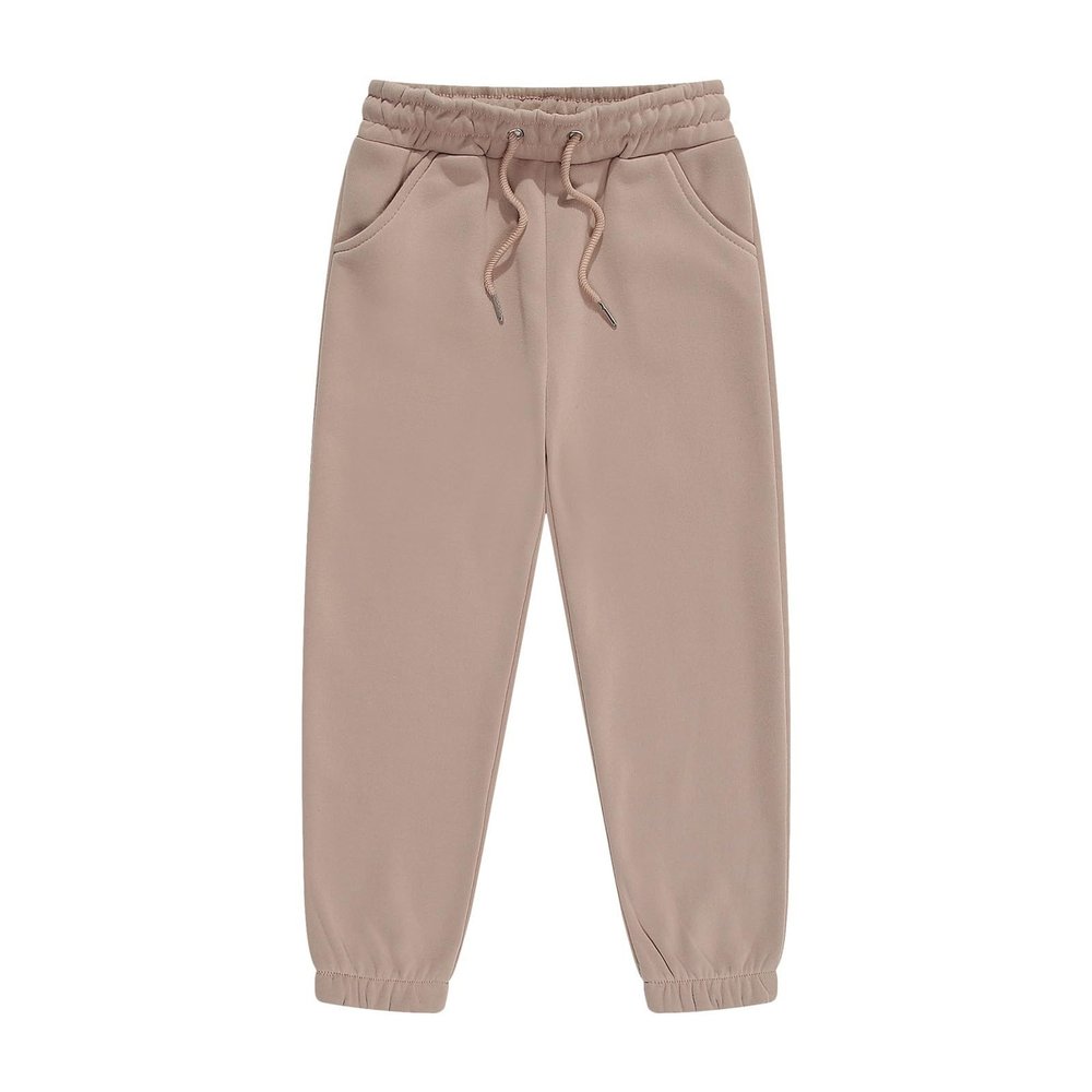 Baby Boy Pants Toddler Cotton Pull on Jogger Kids Drawstring Solid Elastic Sweatpants Boy Sweatpants (Beige, 4-5 Years)