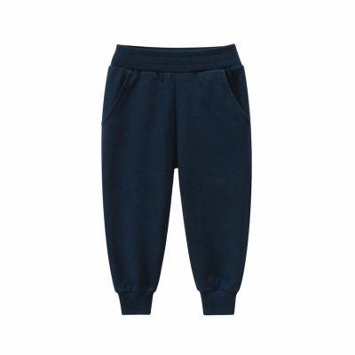 Baby Boys Sweatpants Toddlers Cotton Pull On Jogger Pants Kids Elastic Waist Stretch Pants School (Navy, 12-24 Months)