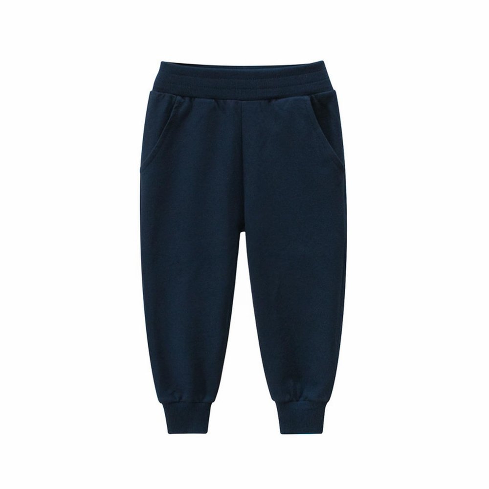Baby Boys Sweatpants Toddlers Cotton Pull On Jogger Pants Kids Elastic Waist Stretch Pants School (Navy, 12-24 Months)