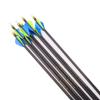 PHILOCS 12pc 26-Inch Spine-400 Arrow Removable Tips Targeting Hunting Arrow Plastic Fletching 2 Inch Vane Carbon Arrows for Compound Bow Recurve Bow Adult Youth Archery Blue Yellow view 3