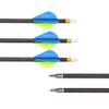 PHILOCS 12pc 26-Inch Spine-400 Arrow Removable Tips Targeting Hunting Arrow Plastic Fletching 2 Inch Vane Carbon Arrows for Compound Bow Recurve Bow Adult Youth Archery Blue Yellow view 4