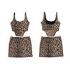 Amamcy Leopard Print 2 Piece Skirt Outfit for Women Leopard Tank and Mini Skirt Set Sequins Cheetah Cami Top Skirts for Club view 2