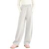 Rolanko Girls Wide Leg Pants High Waist Sweat Pants for Kids Trousers with Pockets Sweatpants (LightGrey, 8-10) view 1
