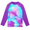 TFJH E Long Sleeve Girls Swimwear UV 50+ 2PCS Bathing Suits Rash Guard Sets 5T 6T Purple Marble 116/122 view 2