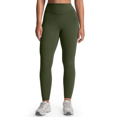 Aoxjox Womens Workout Leggings Metamorph Mid-Rise Hidden Scrunch Tummy Control Gym Training Yoga Pants 28.5" (Olive Green, X-Large)