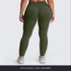 Aoxjox Womens Workout Leggings Metamorph Mid-Rise Hidden Scrunch Tummy Control Gym Training Yoga Pants 28.5" (Olive Green, X-Large) view 4